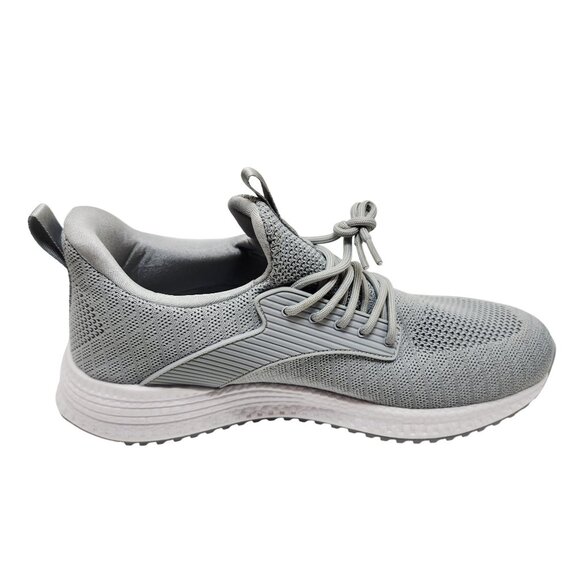Men's Gray Athletic Sneakers Size 10.5 Lightweight Breathable Knit Fabric - Picture 7 of 11